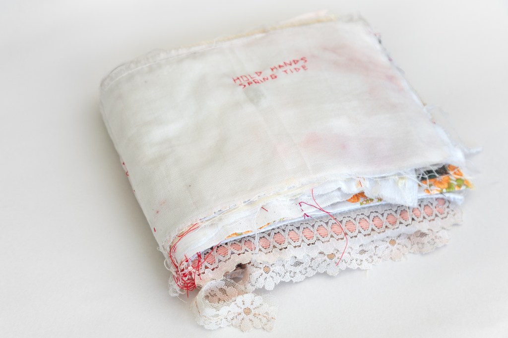 ARTIST BOOK MADE OF TEXTILES fabric stitching and cloth by Canberra Artist Megan Kennedy winner of the Libris Award in 2025